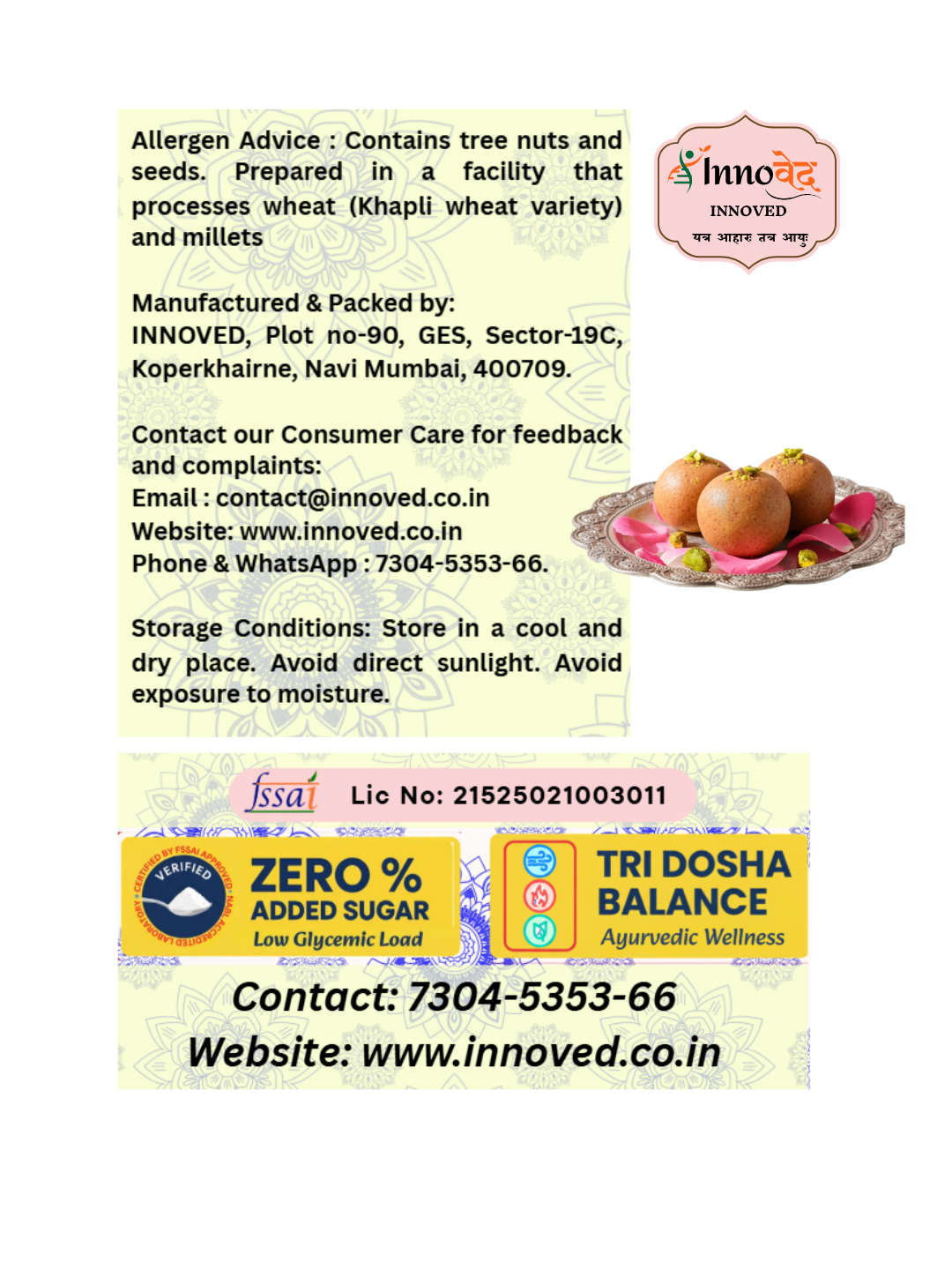 PREMIX | Sprouted Dal Laddoo premix | 120g | Makes 6 laddoos