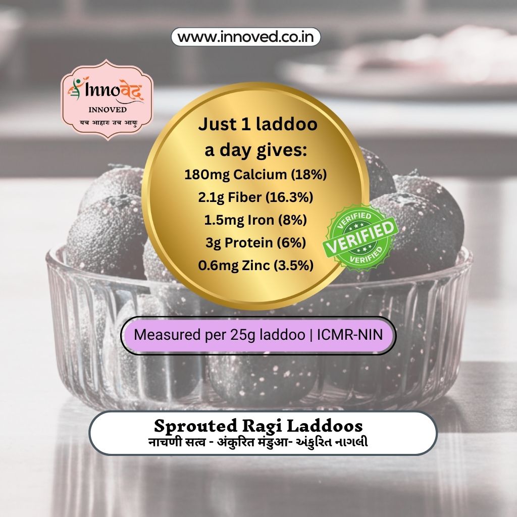 Sprouted Ragi Laddoos | 6 laddoos | 150g pack