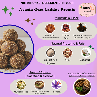 PREMIX | Acacia Gum Laddoo premix | 120g | Makes 6 laddoos