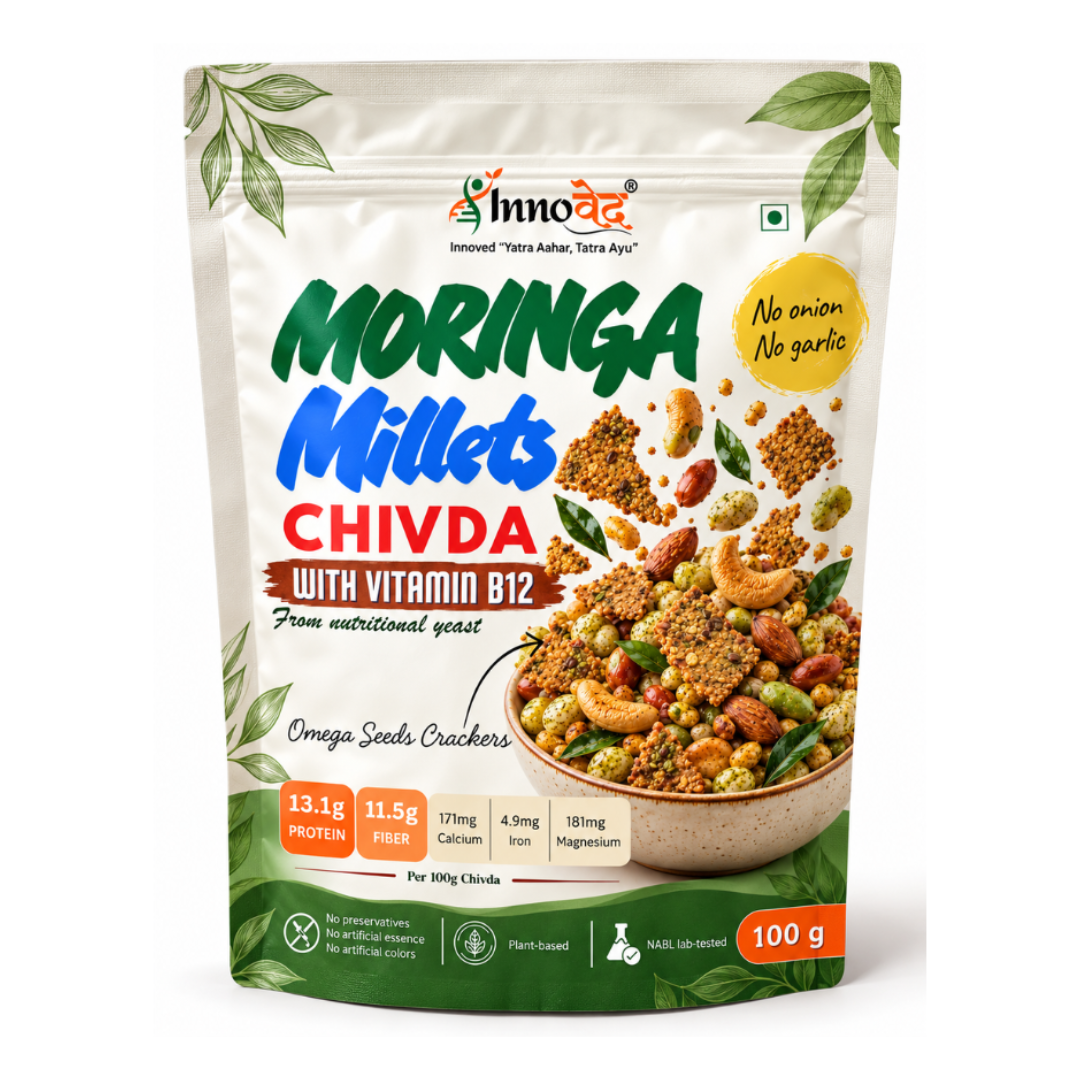 Millets Makhana Chivda (Roasted) | Source of Calcium, Fiber & Vitamin B complex | 100g | Olive & Coconut Oil