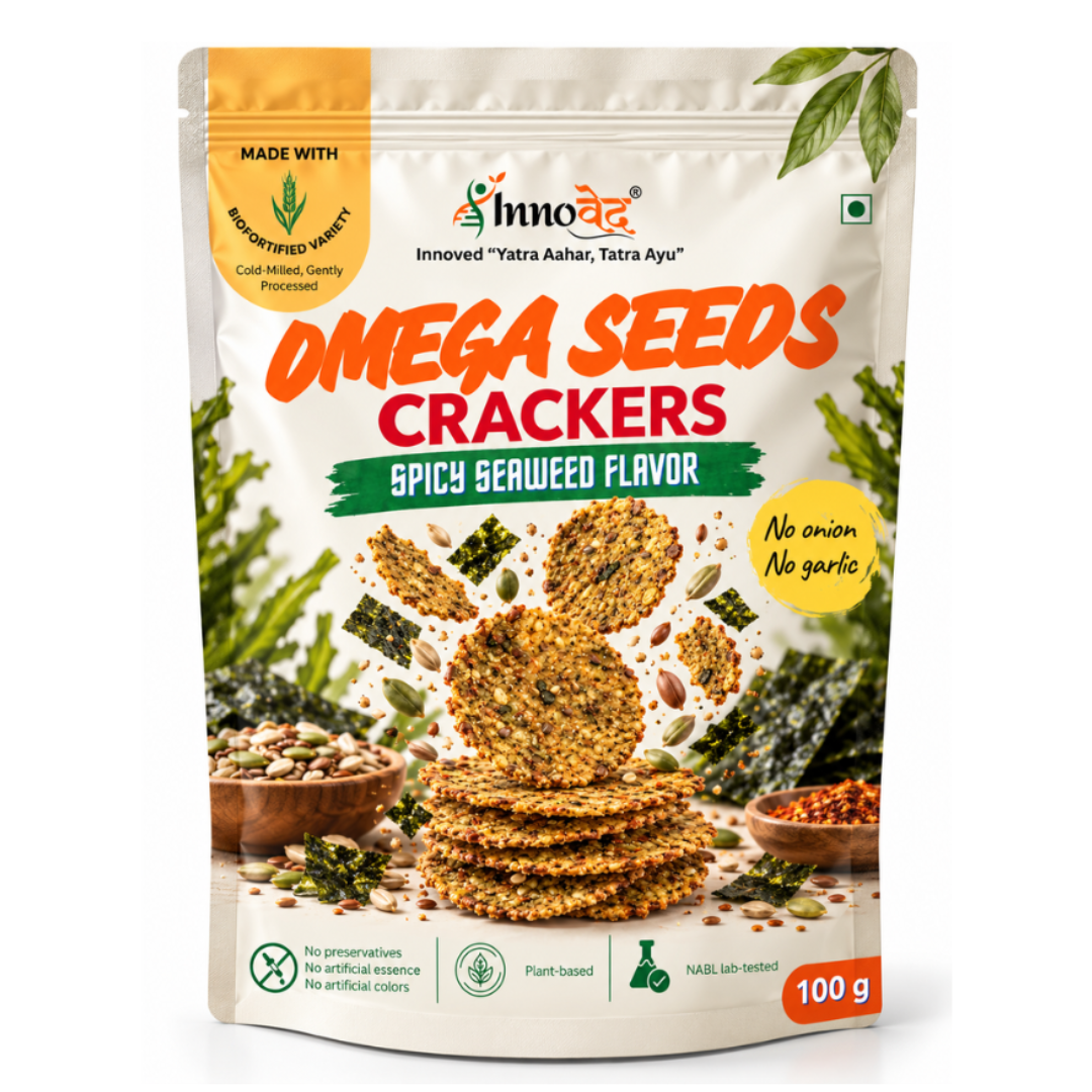 Omega Seeds Crackers (Baked) Spicy Seaweed Flavor | 100g