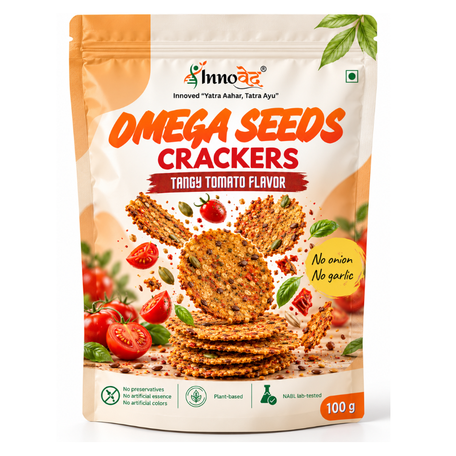 Omega Seeds Crackers (Baked) Tangy Tomato Flavor | 100g