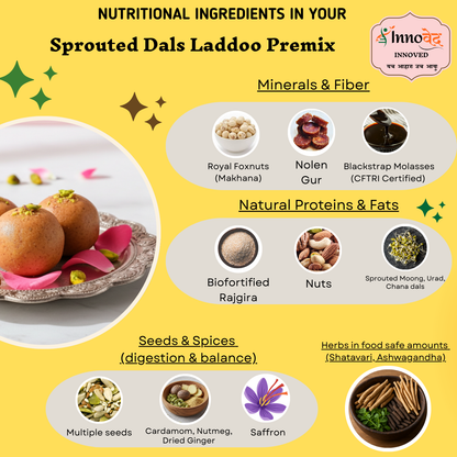 PREMIX | Sprouted Dal Laddoo premix | 120g | Makes 6 laddoos