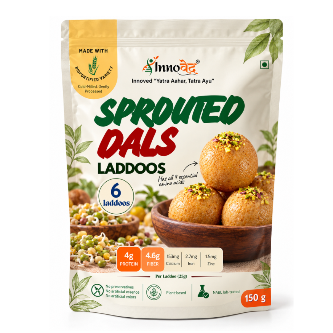 Sprouted Dals Laddoo | Muscle Health | Protein  | 150g | 6 laddoos (25g each)