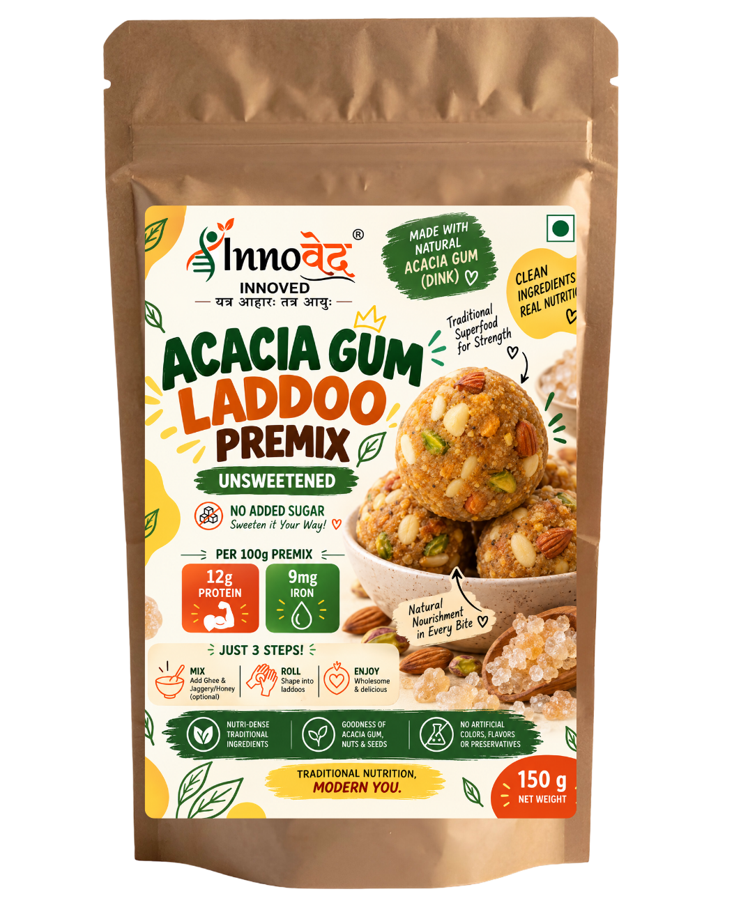 PREMIX | Acacia Gum Laddoo premix | 150g | Makes 6 laddoos