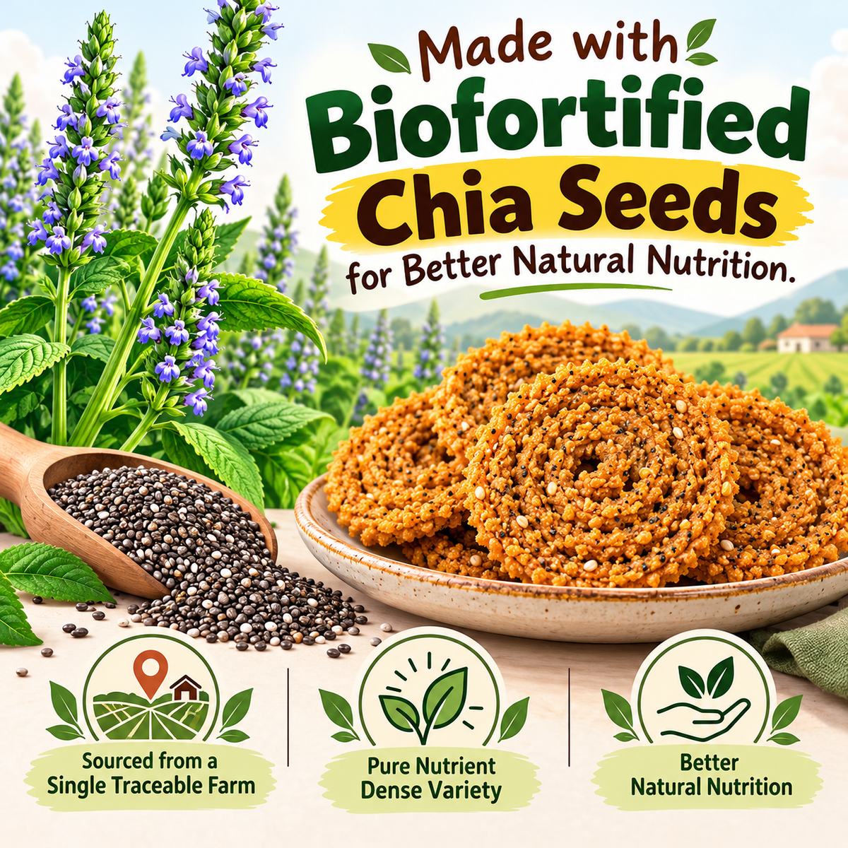 Baked Chia Chakli | 100g | 14pcs