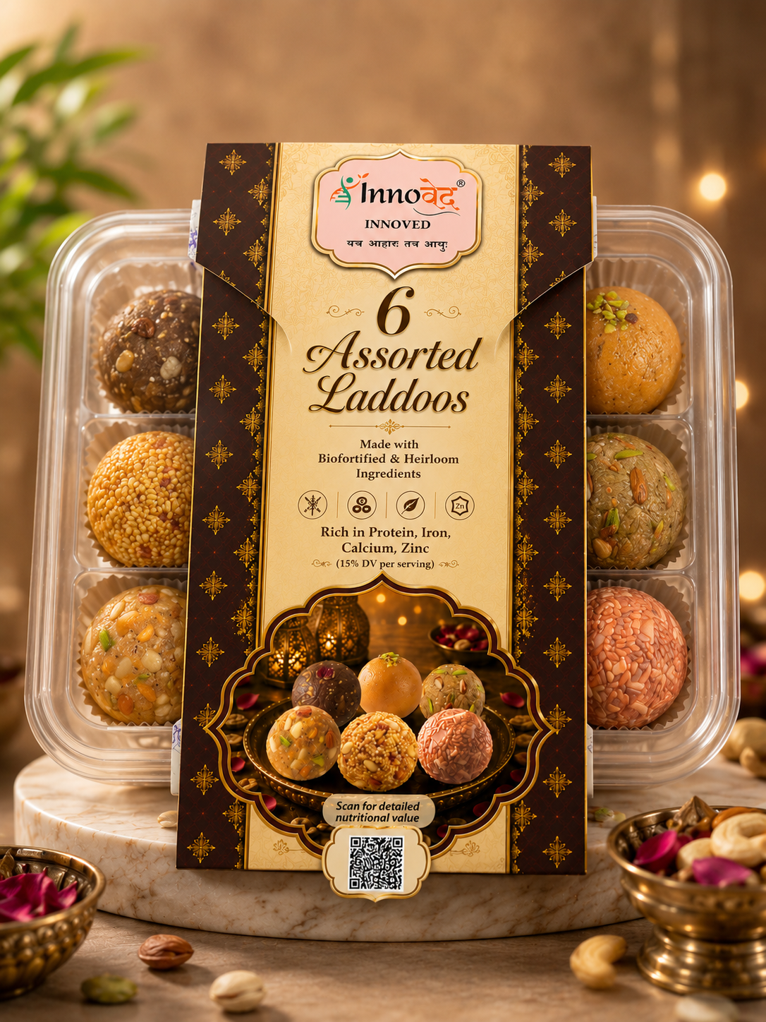 Rakhi + Assorted box of 6 different Seed Laddoos