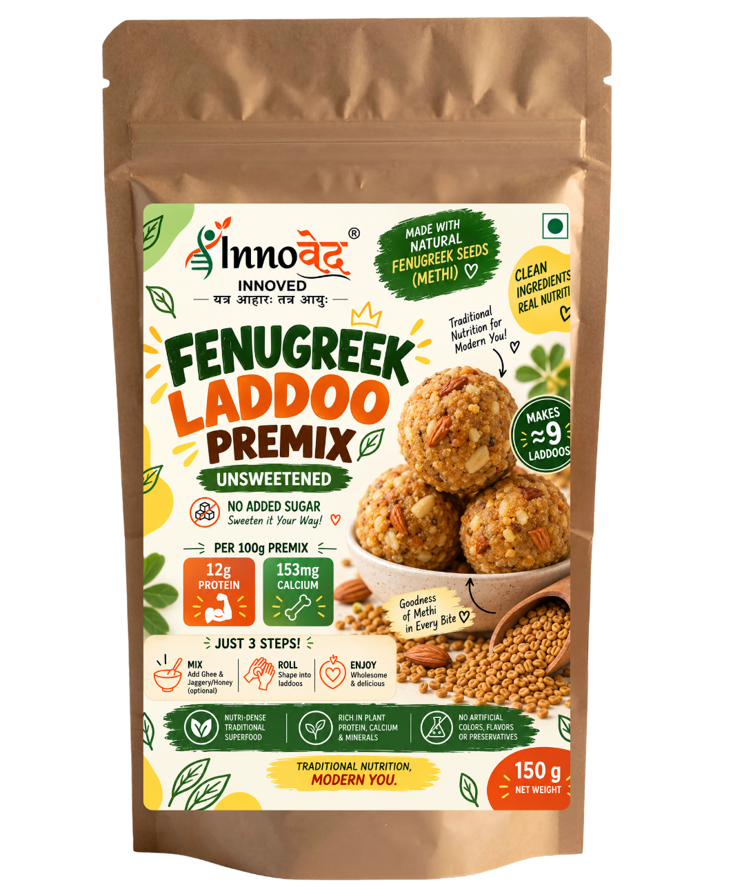 PREMIX | Fenugreek Laddoo premix | 150g | Makes 6 laddoos