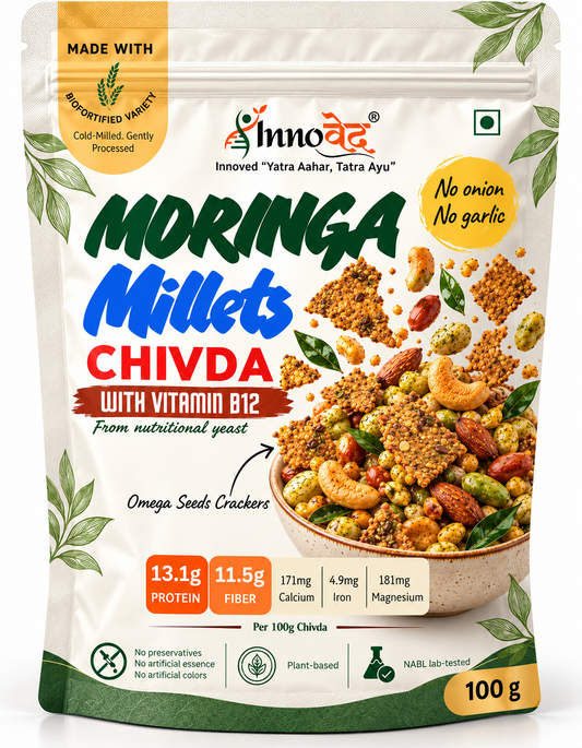 Millets Makhana Chivda (Roasted) | Source of Calcium, Fiber & Vitamin B complex | 100g | Olive & Coconut Oil