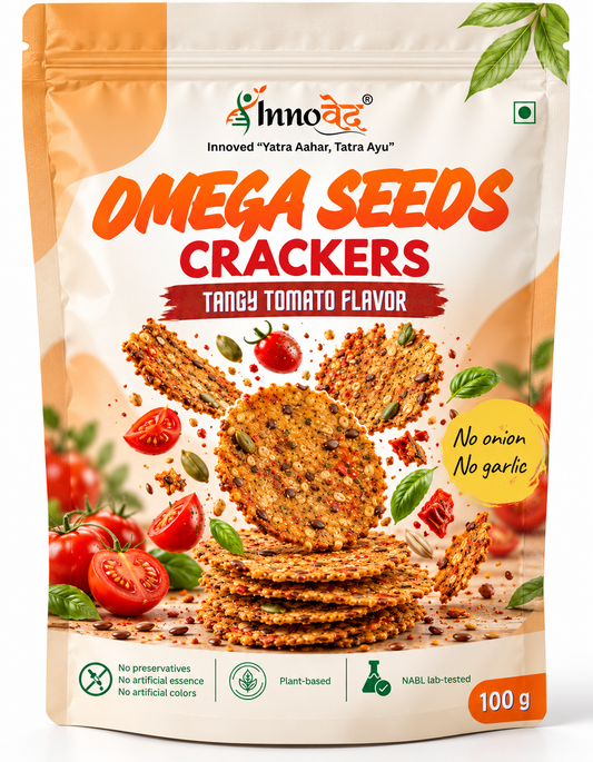Omega Seeds Crackers (Baked) Tangy Tomato Flavor | 100g