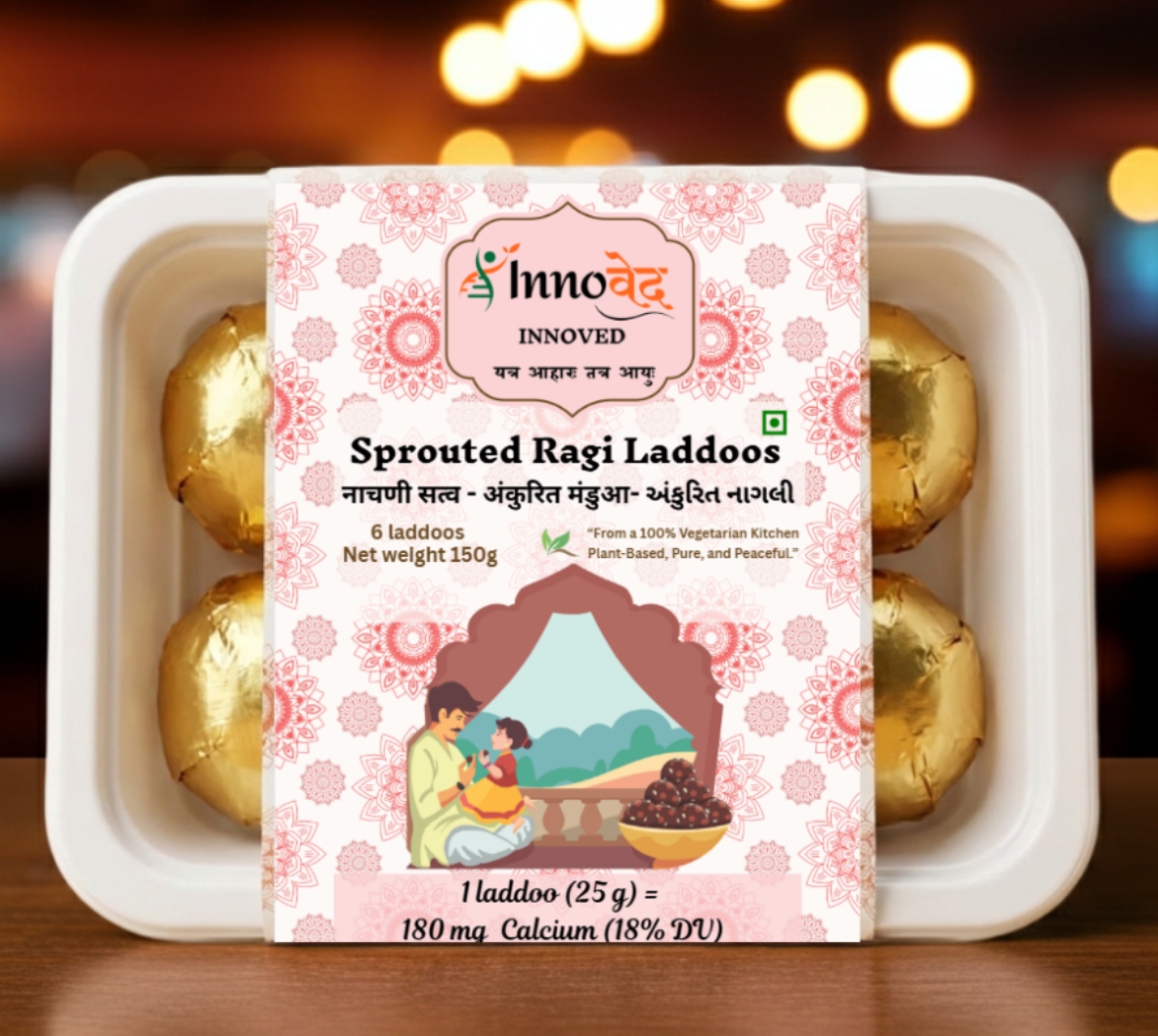 Sprouted Ragi Laddoos | 6 laddoos | 150g pack