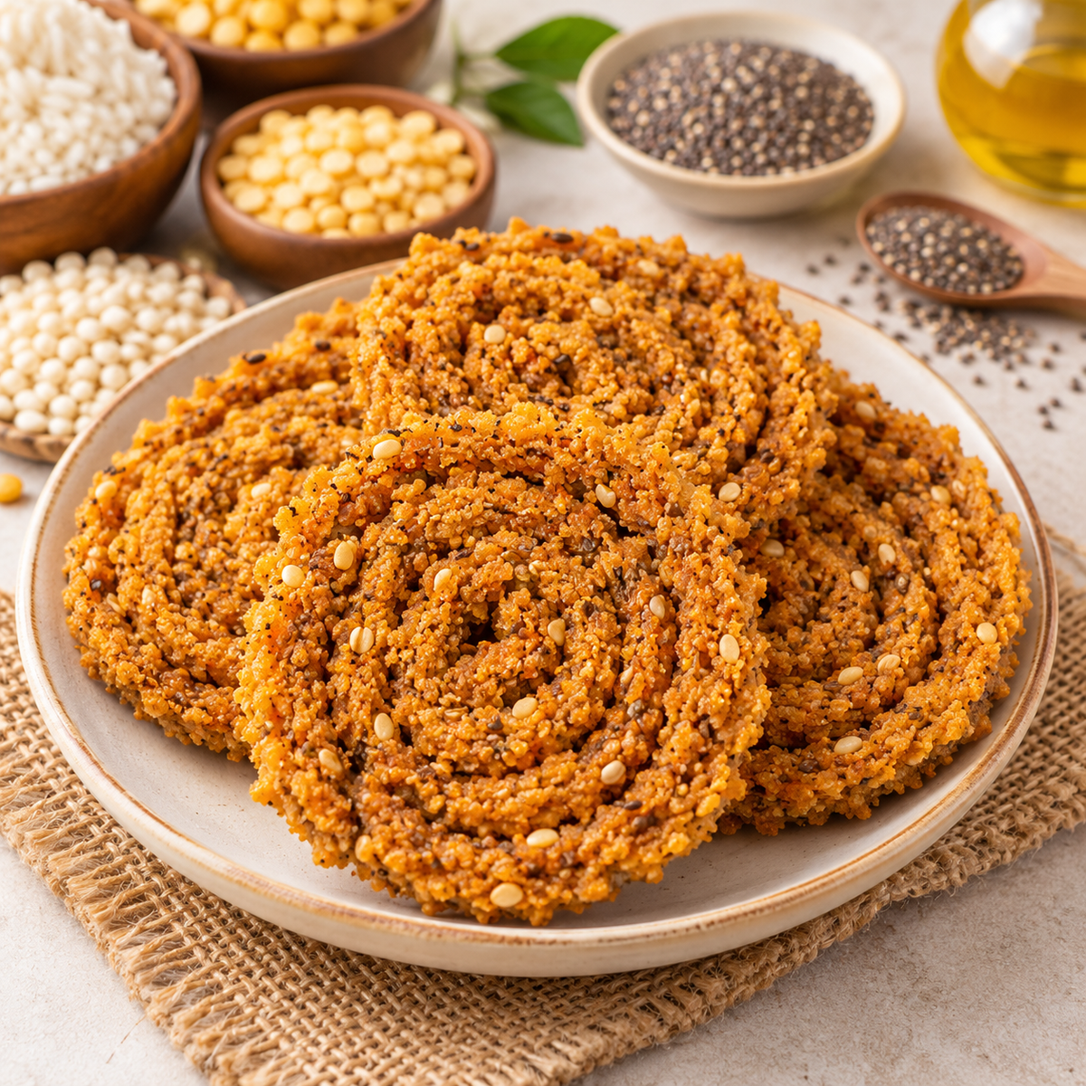 Baked Chia Chakli | 100g | 14pcs